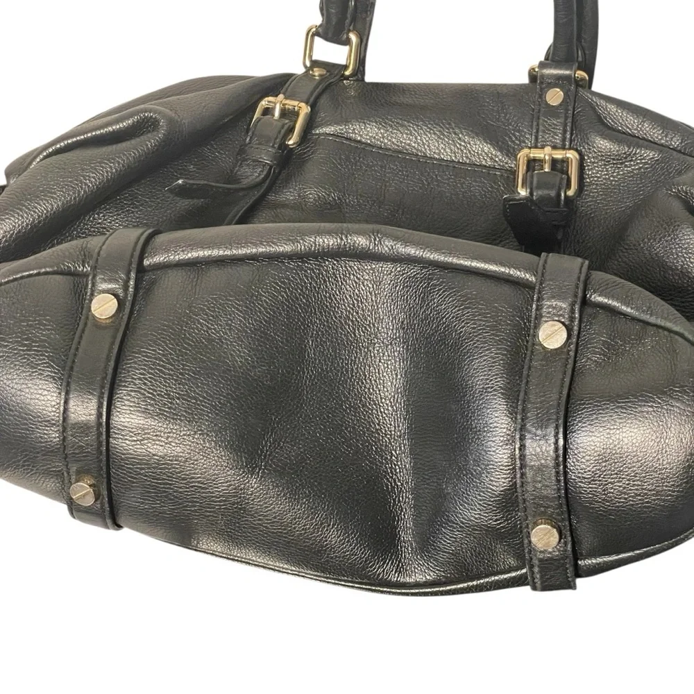 Michael Kors Bedford Legacy Black Leather Satchel Bag